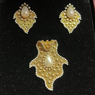 Golden Ear Rings and Necklace Pendant